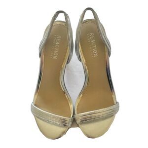 Kenneth Cole Bobbi Womens Sling Back Heeled Sandal Silver 5M